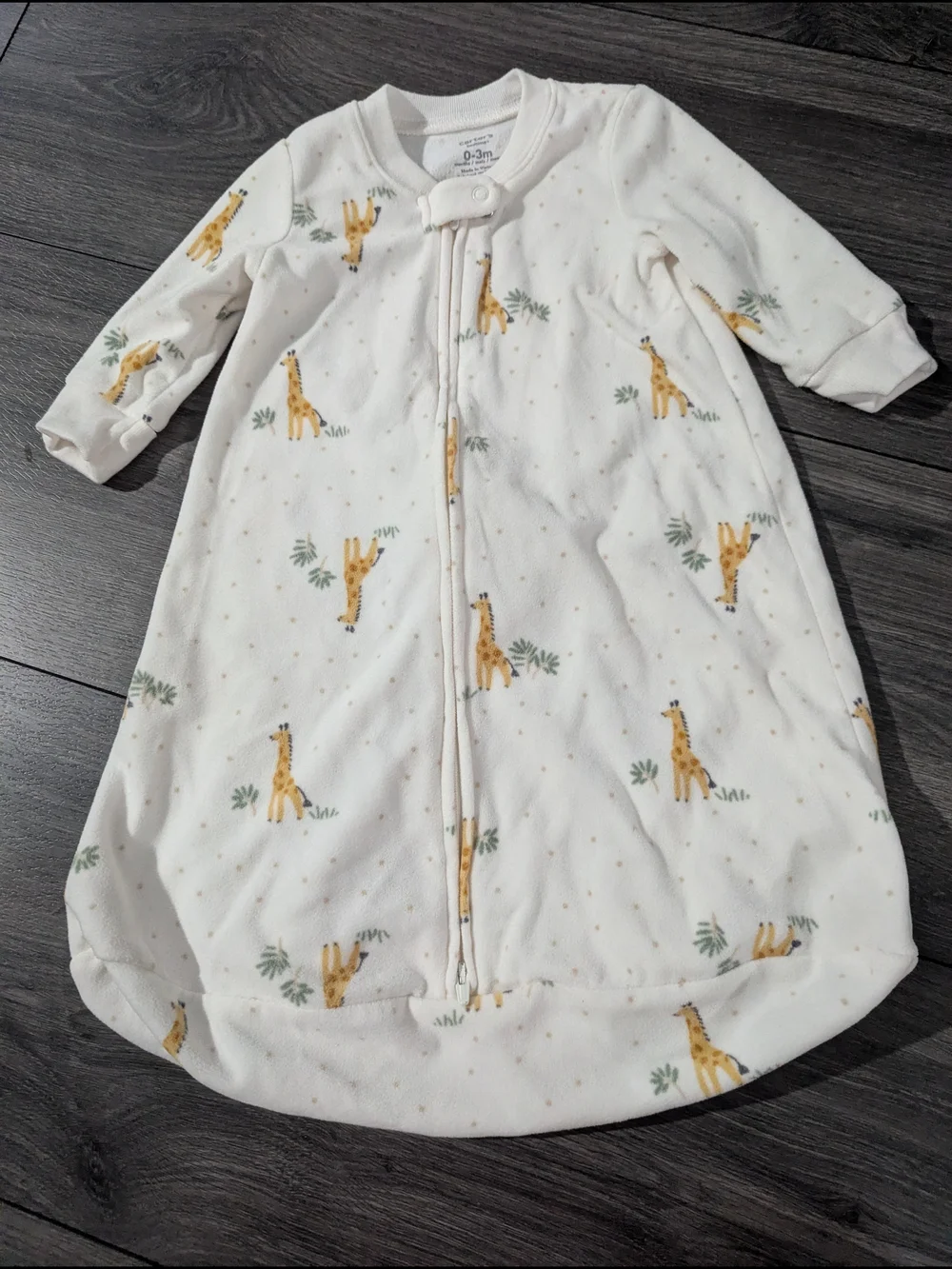 Carter's Cream Giraffe-Print Sleep Sack Pajamas
